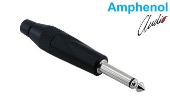 6.3mm Mono Male Connector - Black