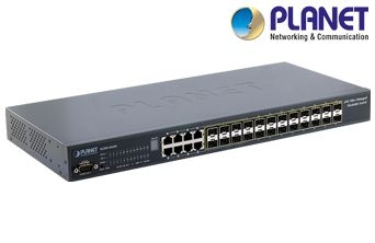 Stackable 24-Port 100/1000 SFP with 8 Shared TP Managed Switch