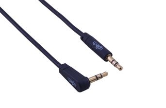3.5mm Stereo Right Angle Metal Plug Car Aux Cable Gold