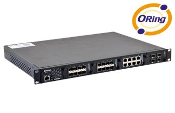 Industrial modular rack mount managed Gigabit Ethernet switch with 4 slots