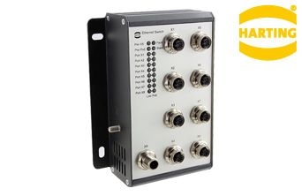 Harting Ha-VIS 8-Port Unmanaged Ethernet Switch eCon 4080-BPoE1 - Flat wall mouting with PoE