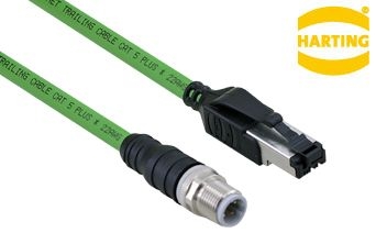 4-pin M12 Male to 4-pin RJ45 plug Ethernet Cable, 3M