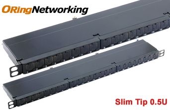 FTP Cat6a 24 Port 10G Patch Panel - 0.5U Right Angle