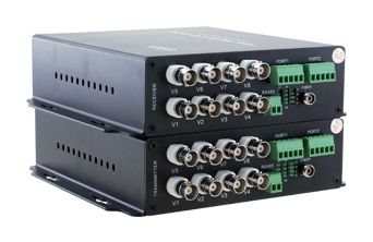 Fiber Media Converter - 8 Video + 1 Data