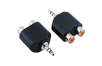 2 RCA Female - 3.5mm Stereo Male Adapter