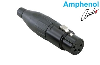 Connector Metal Plug Str Cord 4 Pin - Black