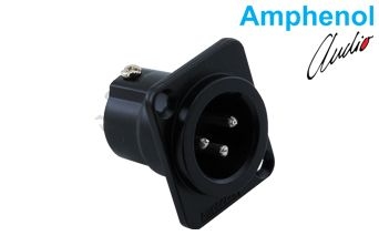 3 Pin XLR Male Chassis Connector - Black
