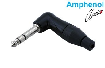 6.3mm Stereo 90 Degree Male Jack - Black