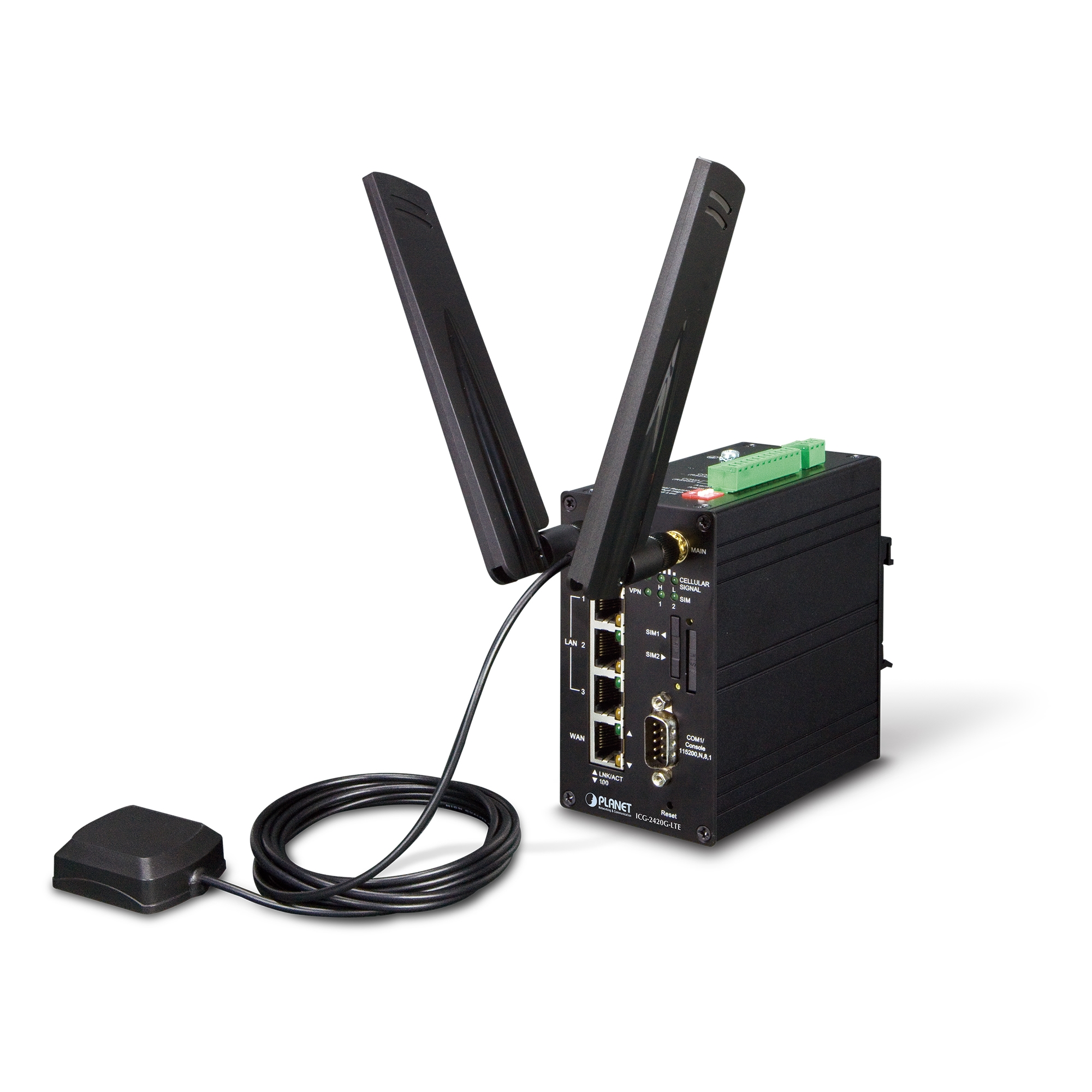 Endüstriyel 4G LTE Hücresel Ağ Geçidi, 4-Port 10/100TX ile (2 SIM Kart Yuvası, 2 RS232, 1 RS485, DI/DO)