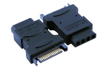 15 Pin Sata Male - Molex 4 Pin Female Power Adapter