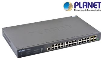 Industrial 24-Port 10/100/1000T + 4 1000X SFP Layer 3 Managed Switch (-40~75 degrees C)