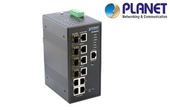 4-Port 10/100/1000Mbps + 4-Port Gigabit TP/SFP Combo Managed Industrial Switch with Wide Operating Temperature