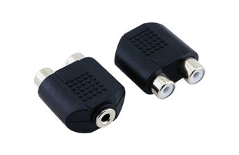 2 RCA Female - 3.5mm Stereo Female Adapter