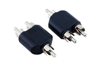 2 RCA Male - 1 RCA Male Adapter