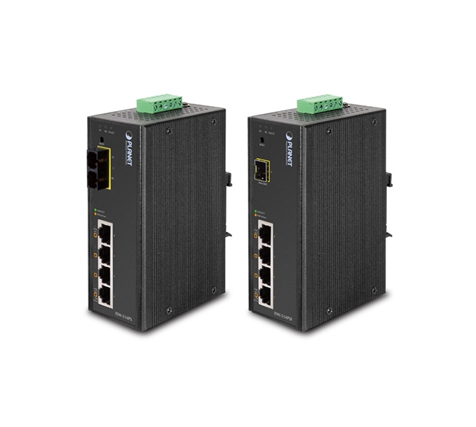 4-Port 10/100Mbps with PoE + 1-Port 100FX Industrial Web Smart Switch