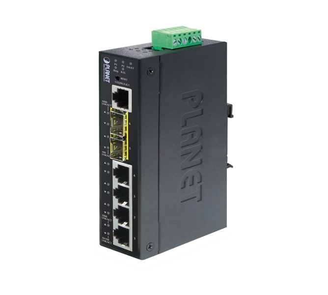 Industrial L2+ 4-Port 10/100/1000T + 2-Port 100/1000X SFP Managed Switch 