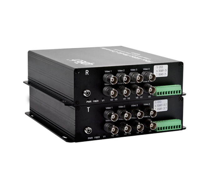 Fiber Media Converter - 8 Video AHD 720P + 1 Data