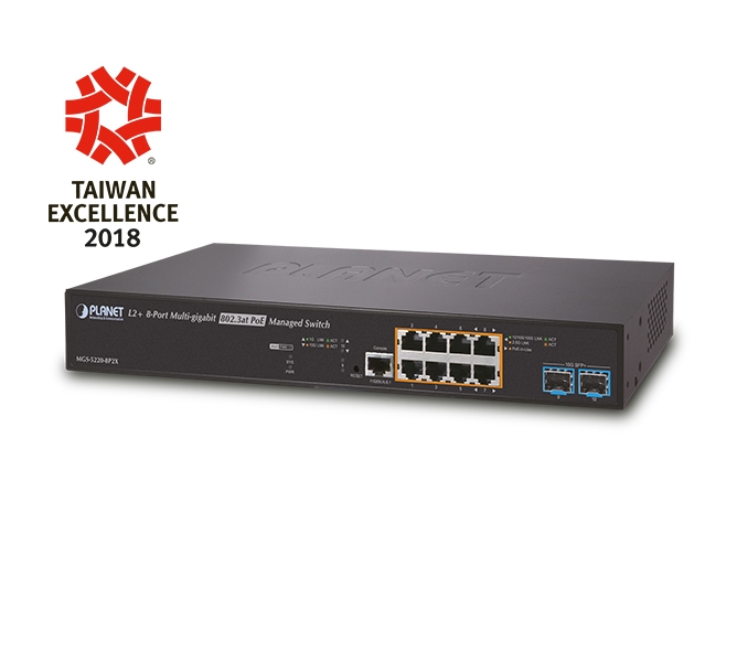  L2+ 8-Port 2.5G 802.3at PoE + 2-Port 1G/10G SFP+ Managed Multigigabit Switch 