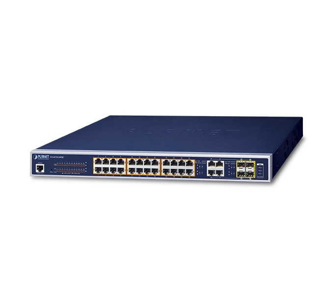 24-Port 10/100/1000T 802.3at PoE + 4-Port Gigabit TP/SFP Combo Managed Switch 