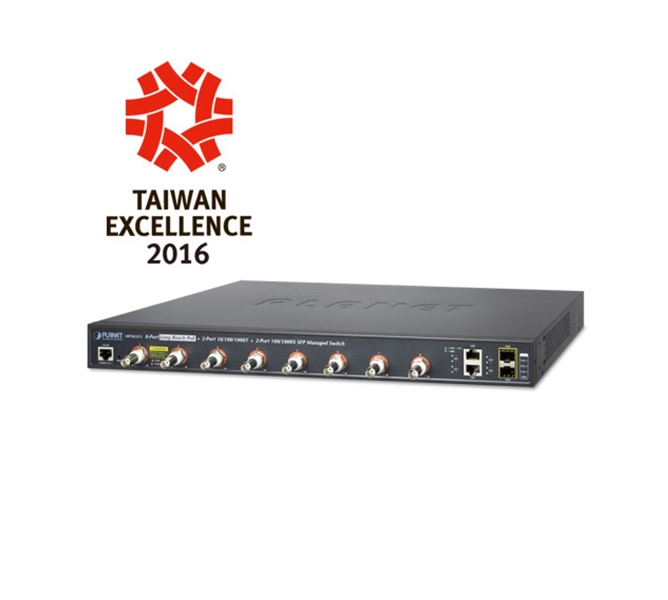 16-port Coax + 2-port 10/100/1000T + 2-port 100/1000X SFP Long Reach PoE over Coaxial Managed Switch