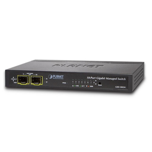 8-Port 10/100/1000Mbps + 2-Port 100/1000X SFP Managed Ethernet Switch