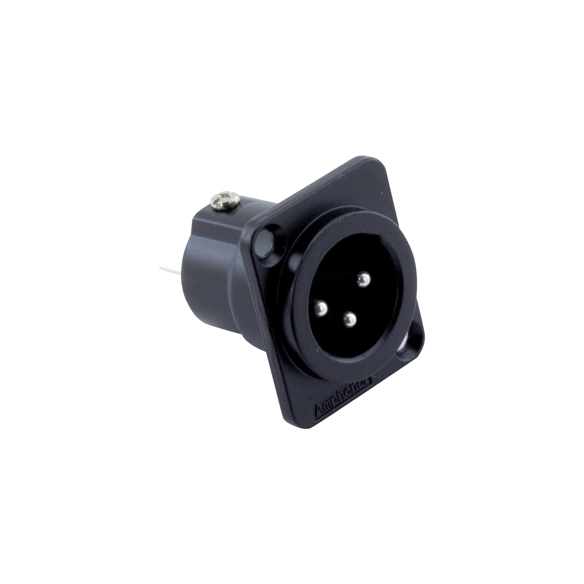 3 Pin XLR Erkek PCB tip Şase Konnektör - Siyah