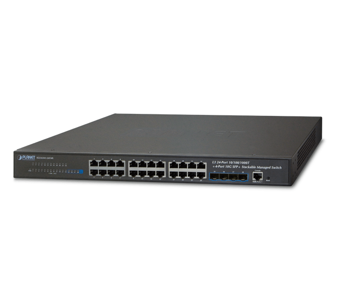 Layer 3 24-Port 10/100/1000T + 4-Port 10G SFP+ Stackable Managed Switch