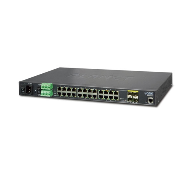 Industrial 24-Port 10/100/1000Mbps with 4 Shared SFP Managed Gigabit Switch