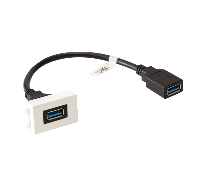 USB 3.0v Faceplate Dişi - Dişi Kablolu 0,15m