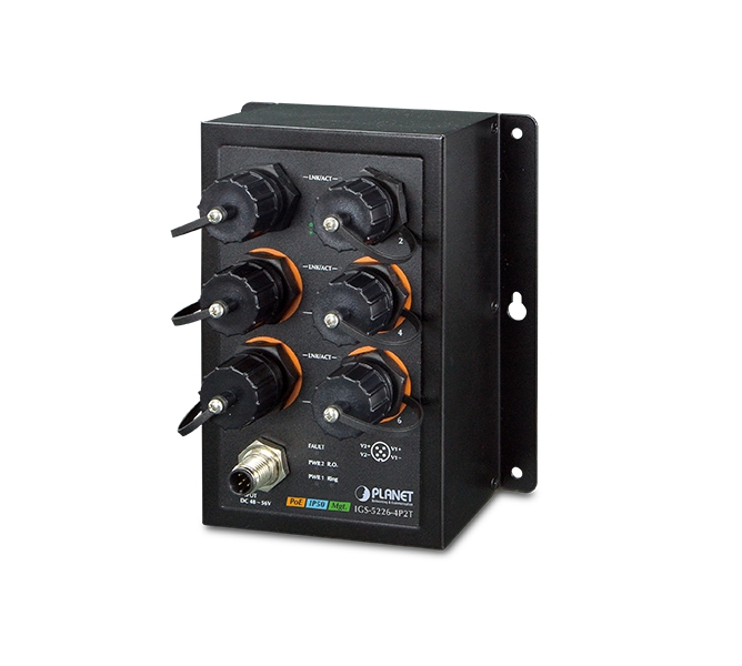  Industrial EN50155 4-Port 10/100/1000T 802.3at PoE + 2-Port 10/100/1000T Managed Ethernet Switch(-40~75 degrees C) 