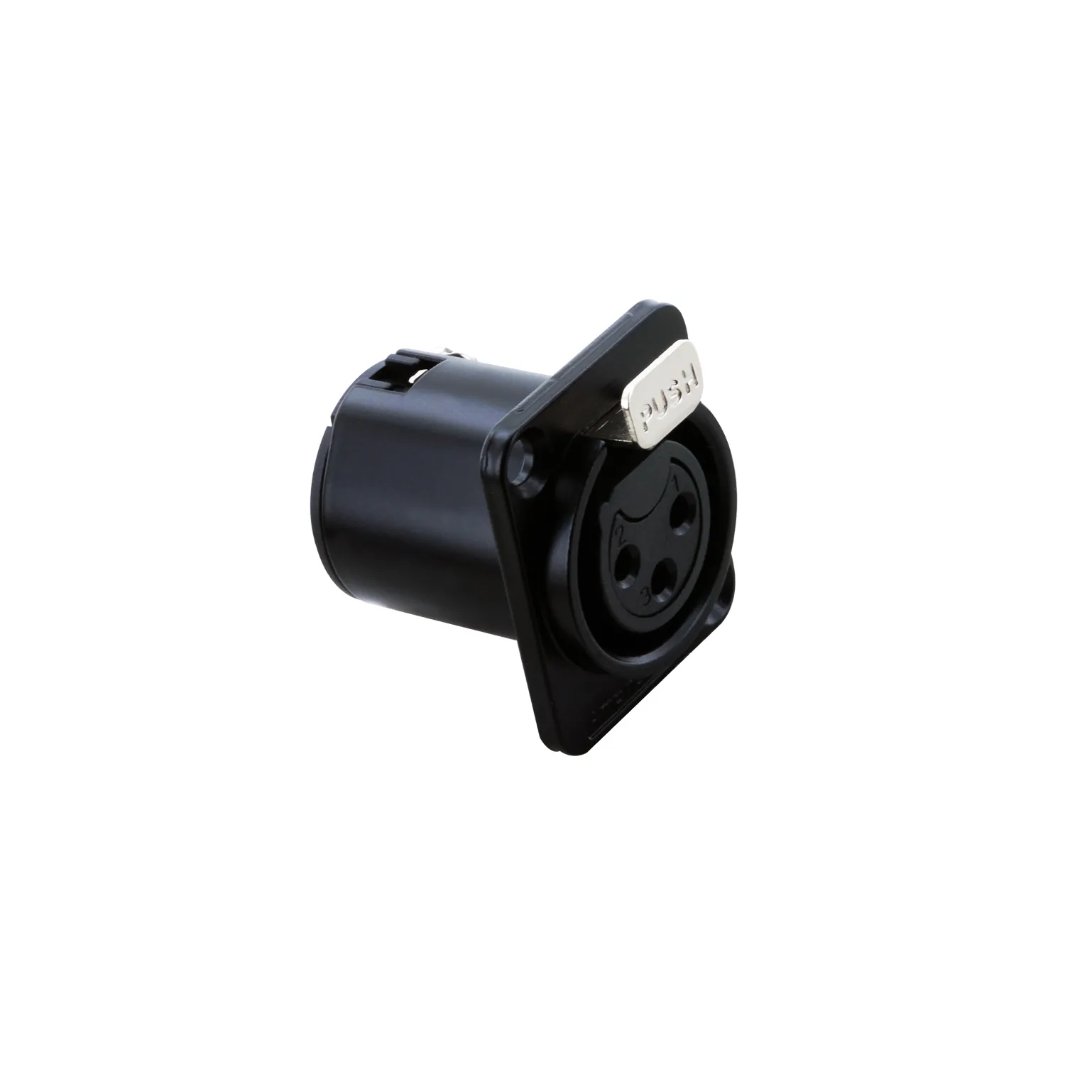 3 Pin XLR Dişi Panel Tipi Konnektör - Siyah