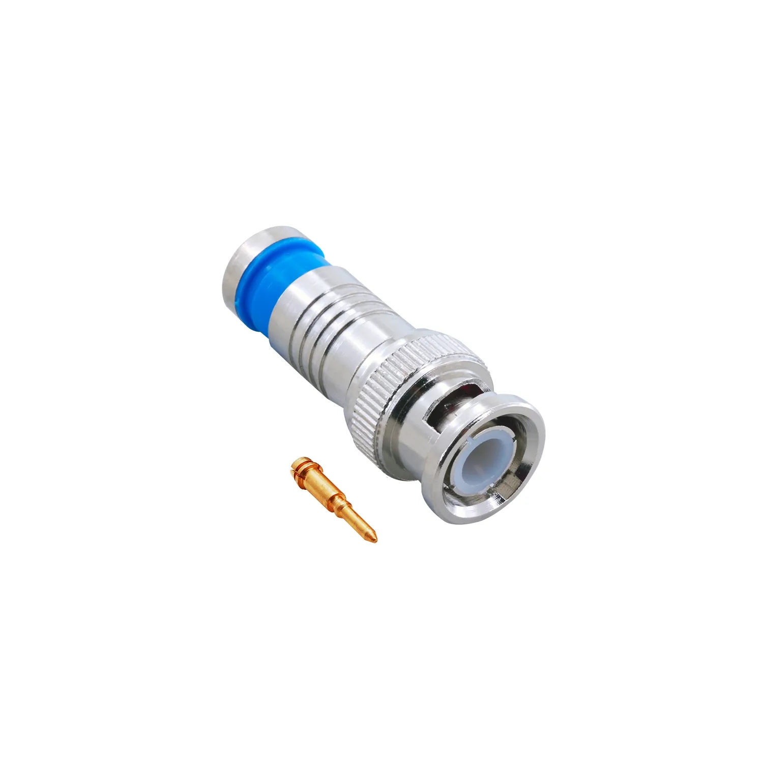 BNC Erkek RG6 Compression Konnektör - Nikel