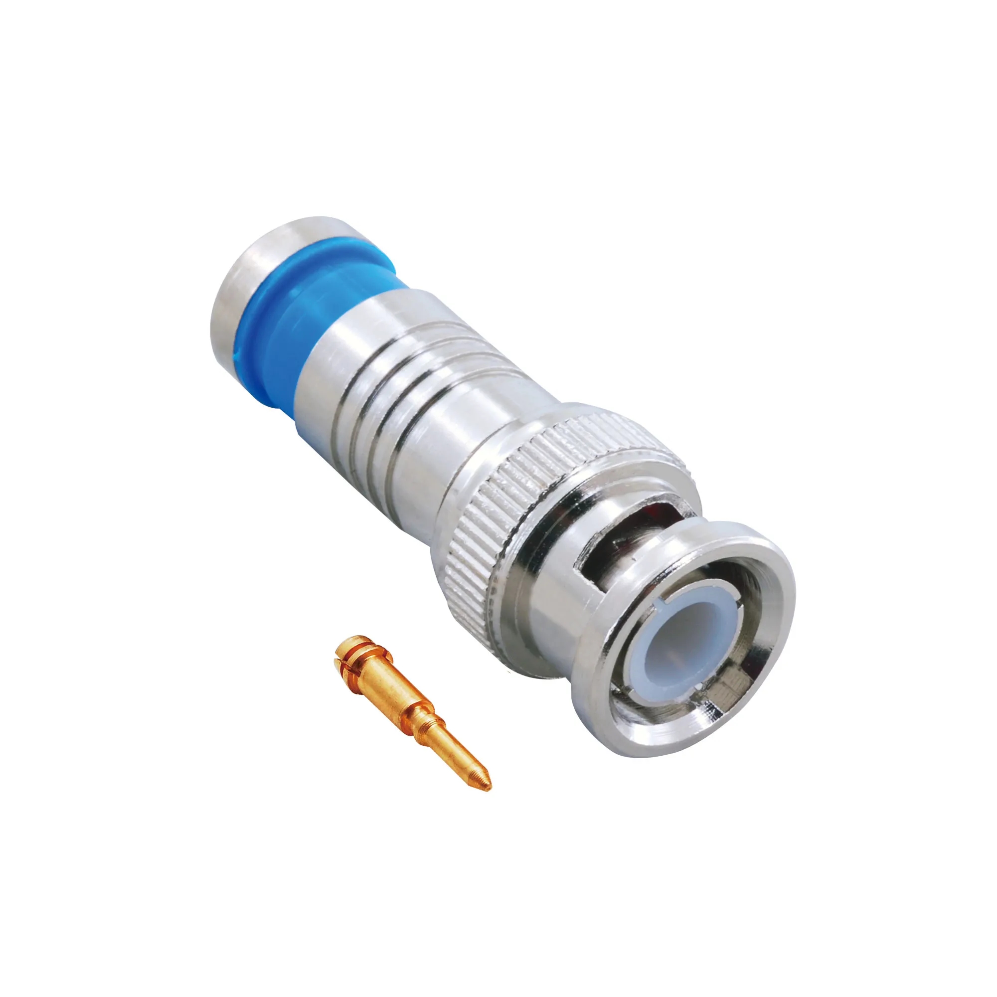 BNC Erkek RG59 Compression Konnektör - Nikel