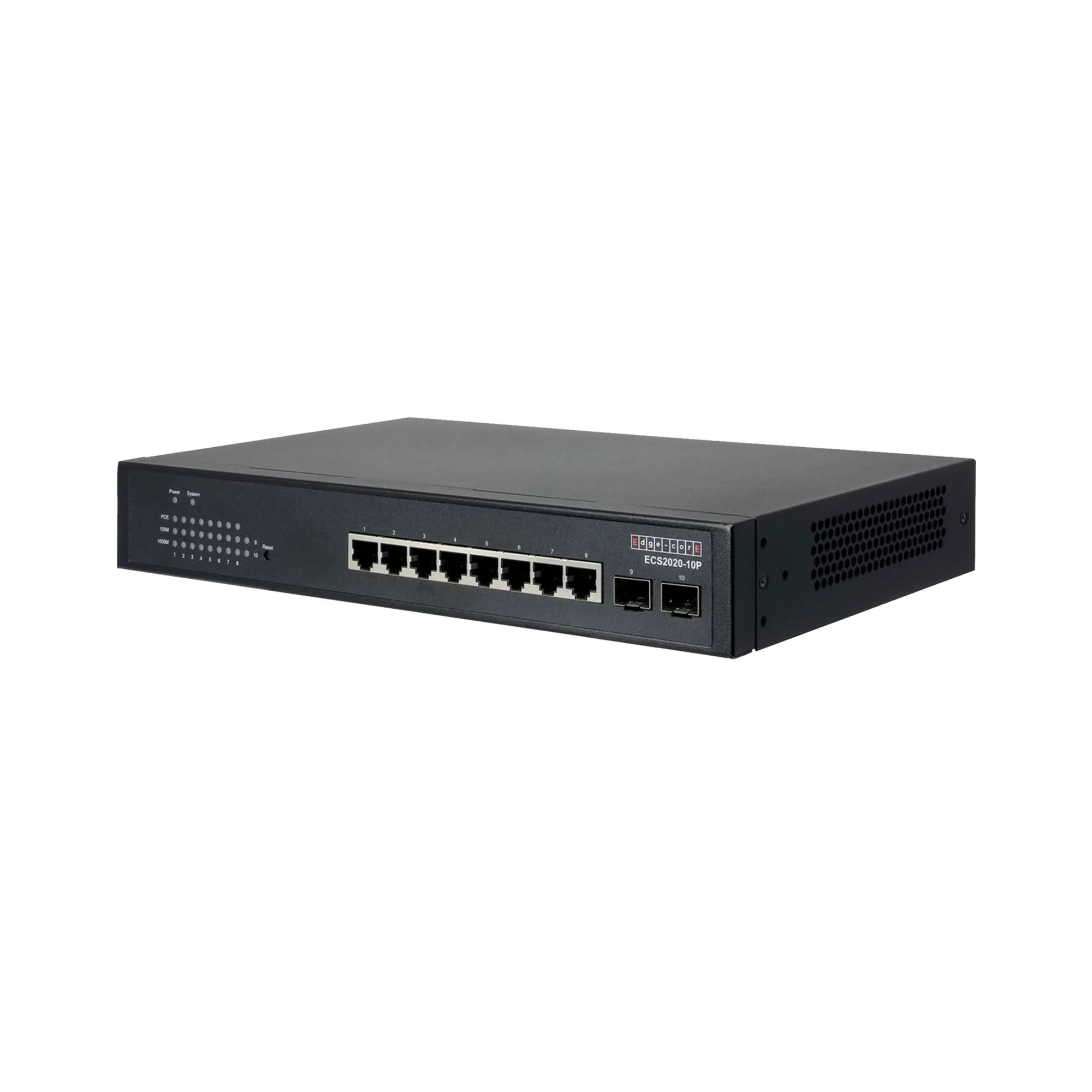 8 ports 10/100/1000Base-T + 2G SFP uplink ports with 8 port PoE (70W)