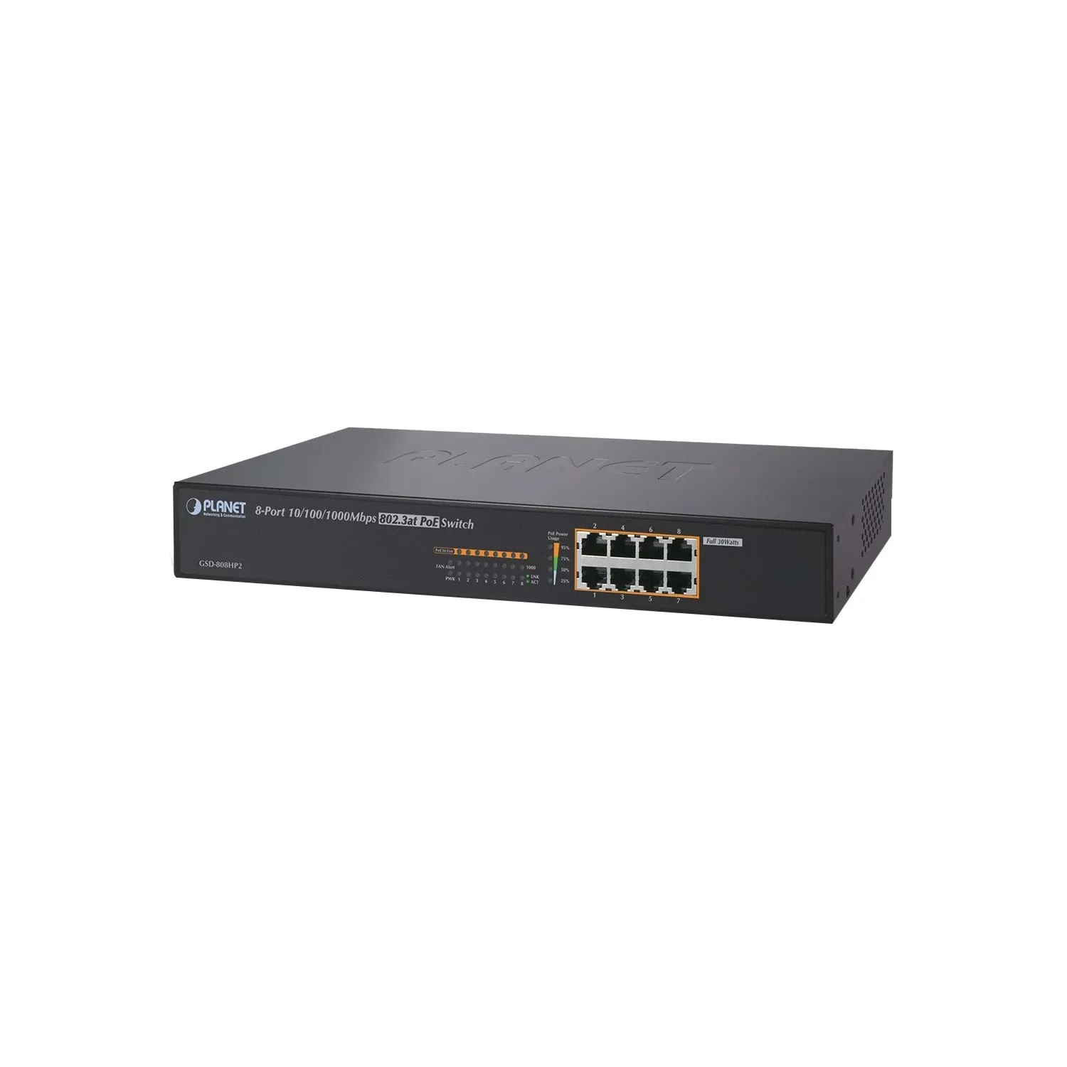 13" 8-Port 10/100/1000 Gigabit Ethernet Switch with 8-Port 802.3at POE+ (240W POE Budget)
