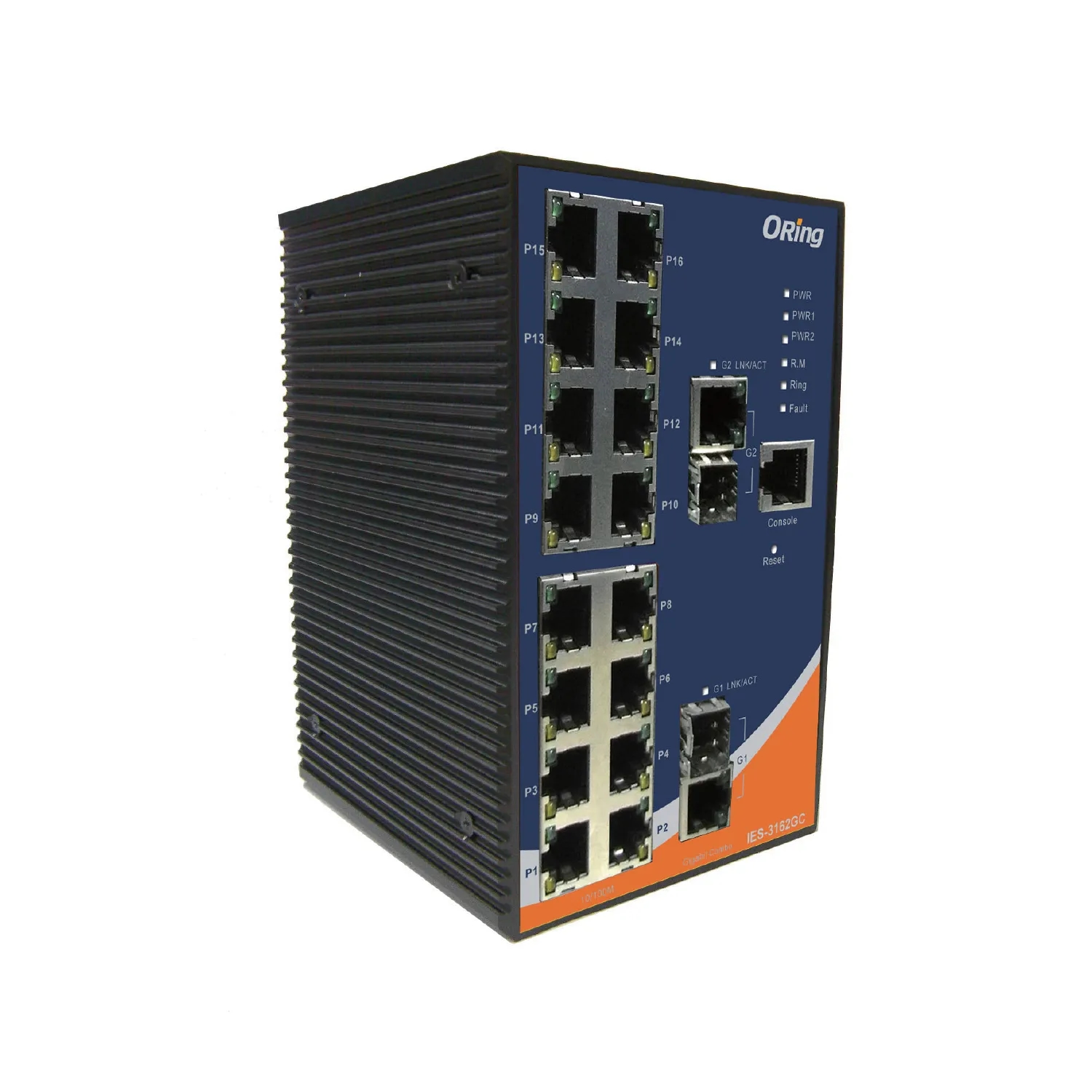 Rugged 16x 10/100TX (RJ-45) + 2x 100/1000 Combo (SFP/RJ-45)