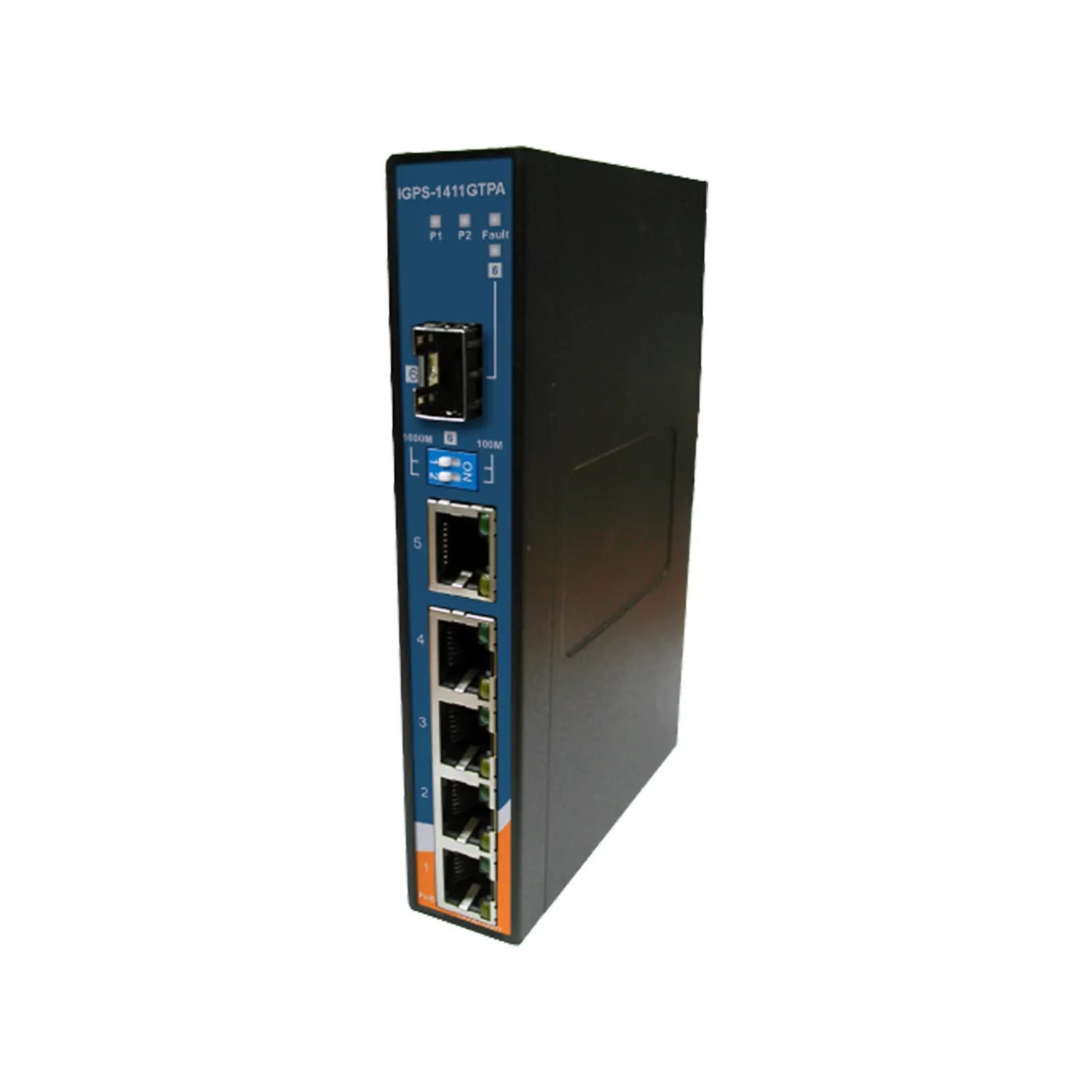 Slim Type 4x 10/100/1000TX (RJ-45) PoE+ +1 x 10/100/1000 RJ-45 and 1x 1000Base-X SFP