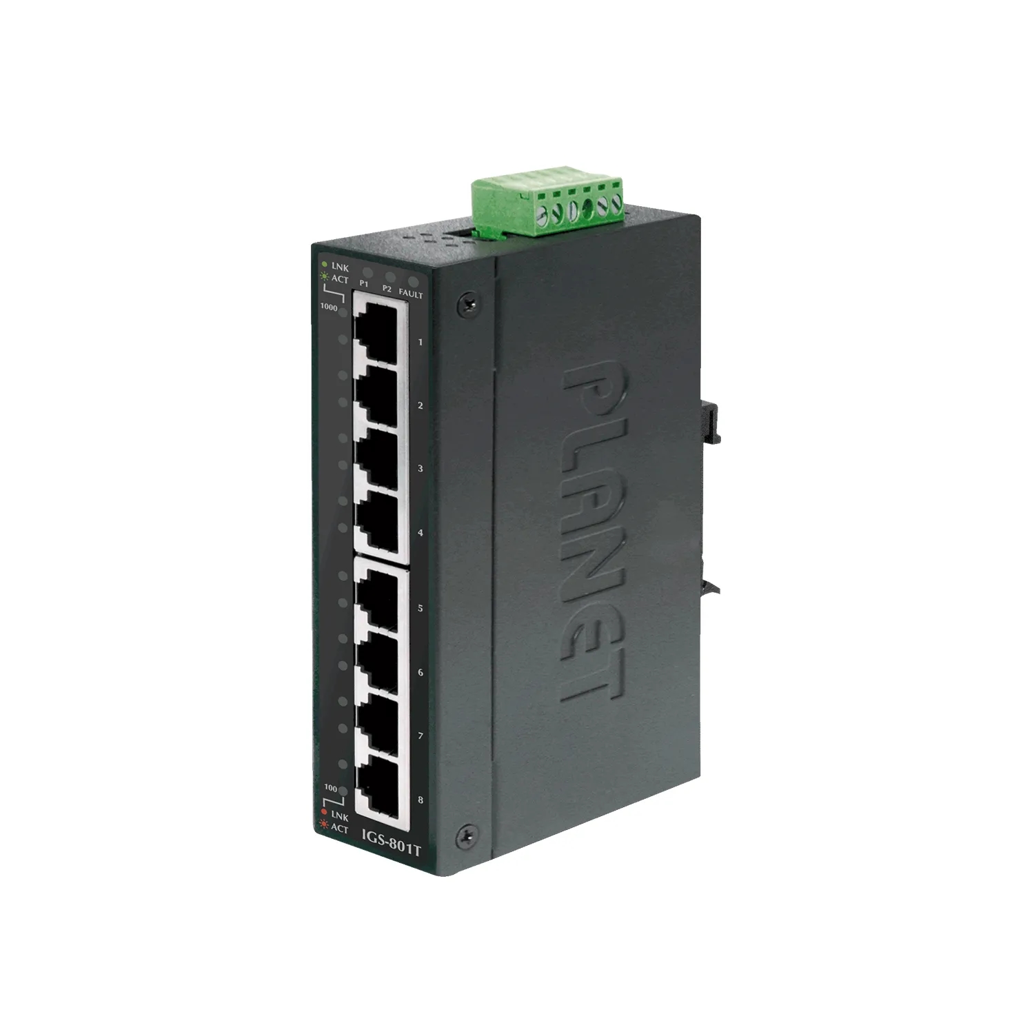 8-Port 10/100/1000Mbps Industrial Ethernet Switch (-40~75 Degree C)