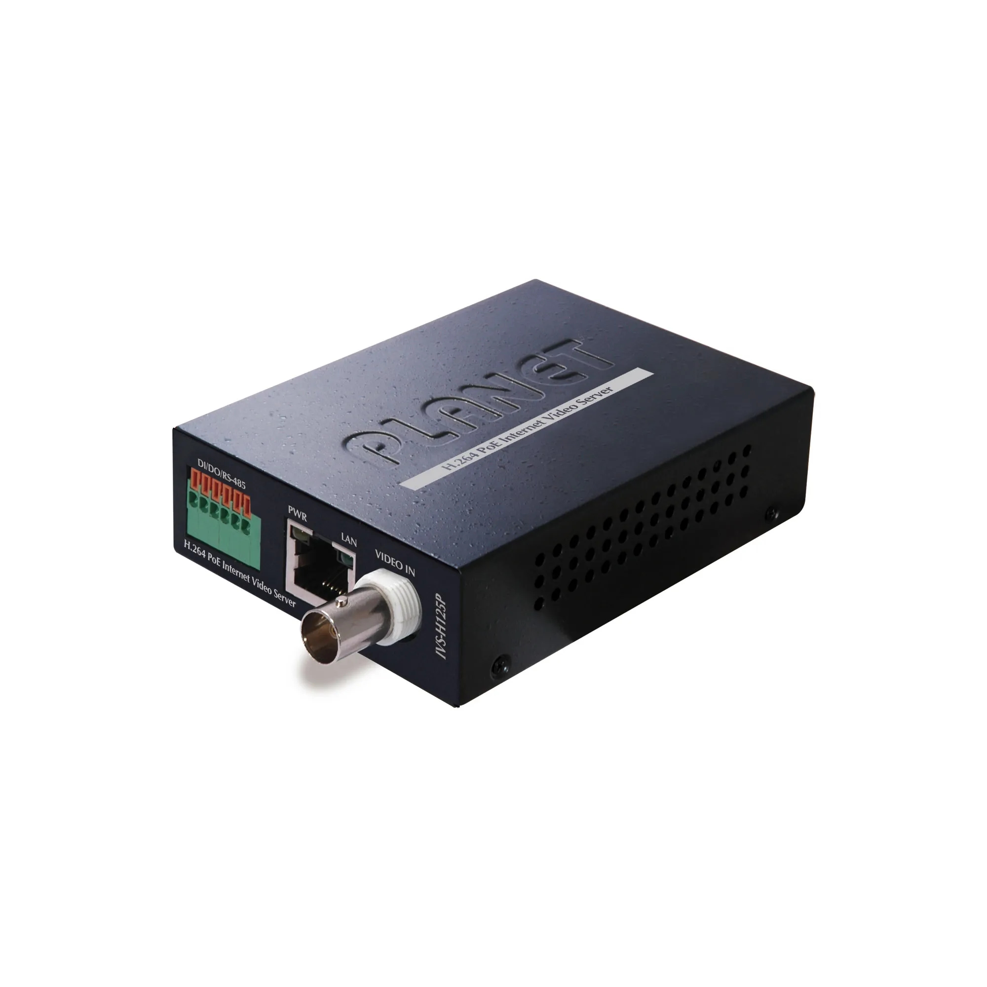 Internet Video Server, H.264/MPEG4/MJPEG, 3DNR, Micro SD, Video Output, 2-way Audio, DI/DO, IPv6,  ONVIF, 802.3af POE, DC Power Jack, 12V/0.4A Out