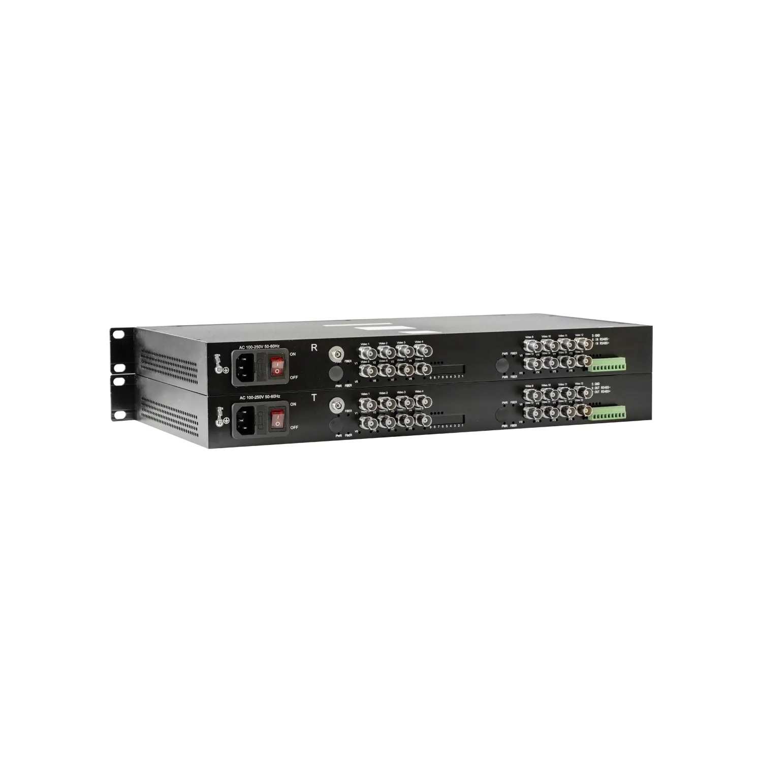 Fiber Media Converter - 16 Video + 1 Data - Pair support AHD 1080P