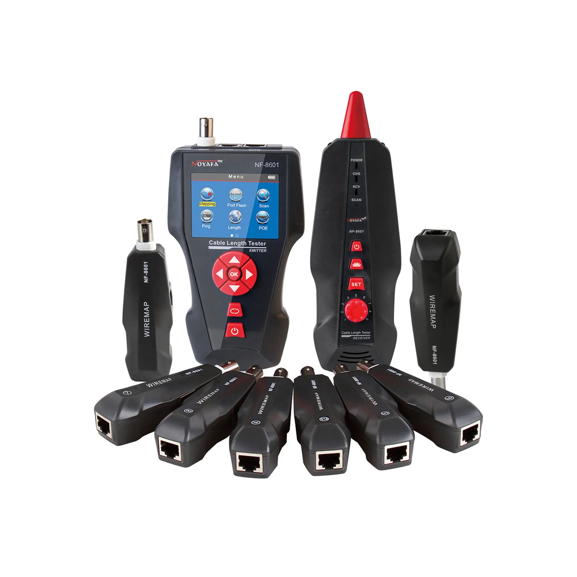 Cable Tester with PoE Ping Functions for Network, BNC Coaxial, and Telephone Cables