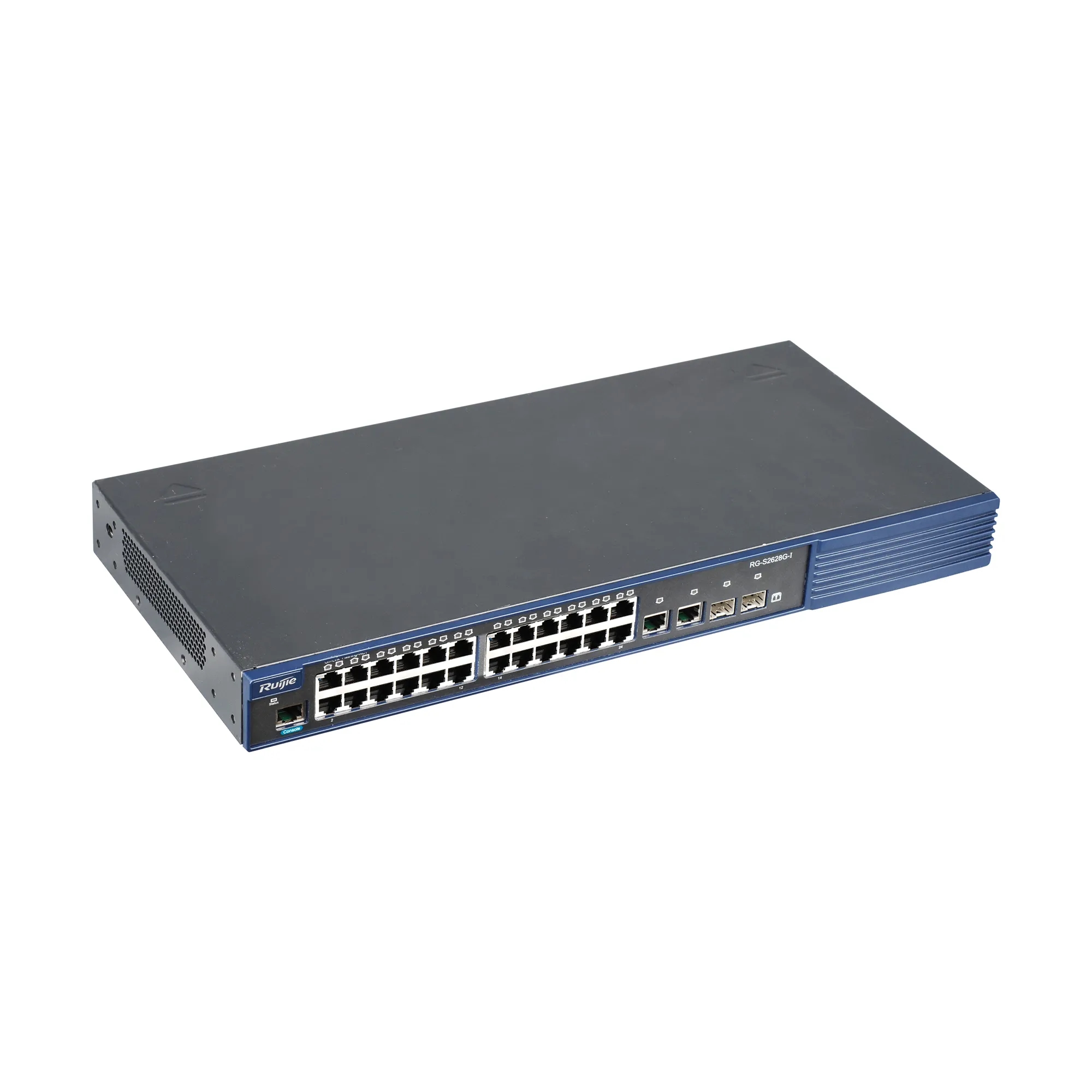 24 Ports 10/100 BASE-T(RJ45), 2 Gigabit Dual-Purpose Uplink Ports (10/100/1000 Base-T or SFP)
