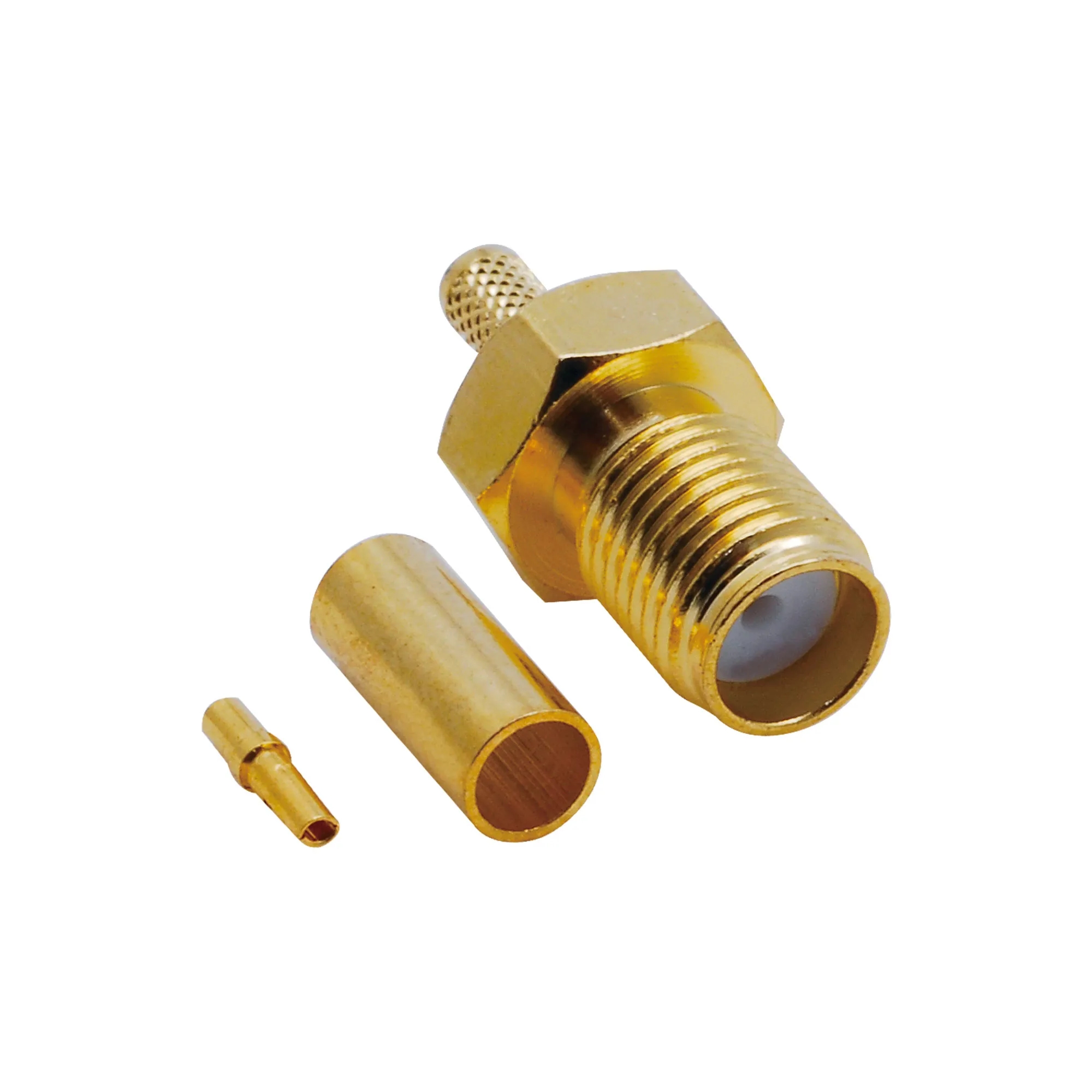 SMA Dişi Sıkmalı Gold Konnektör - RG174 - RG316