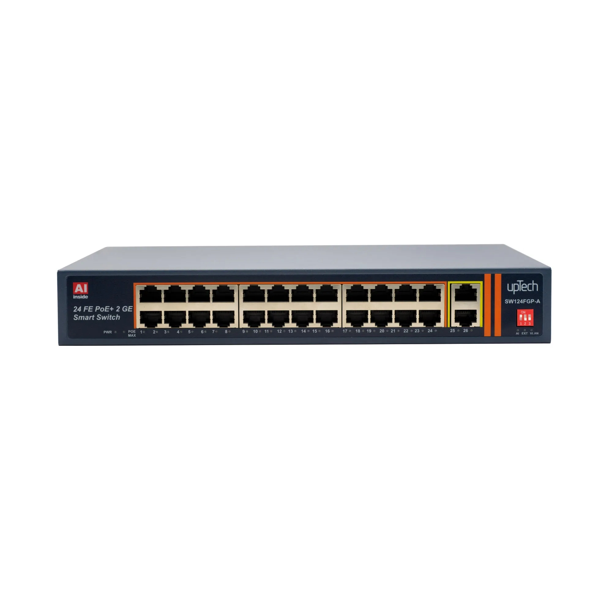 24 ports 10/100M POE Switch with 2 Gigabit Uplink IEEE802.3af/at 400W
