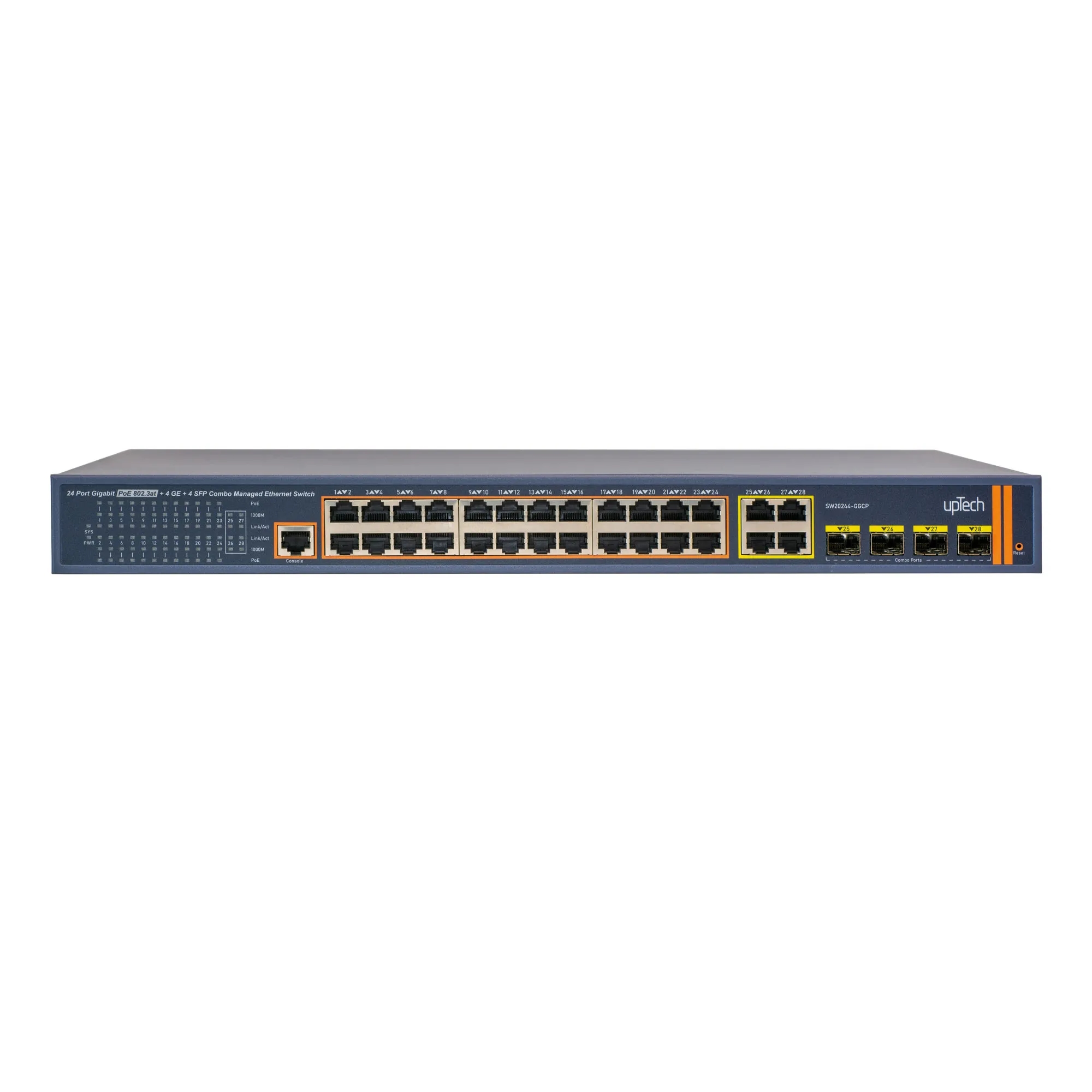 L2+ Managed 24x 10/100/1000M PoE RJ45 ports + 4x Gigabit Combo SFP 400W PoE Ethernet Switch