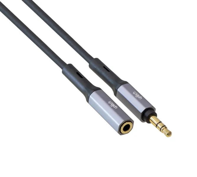 3.5mm Stereo Male to Female Metal Plug Car Aux Cable Gold Plated 5mt