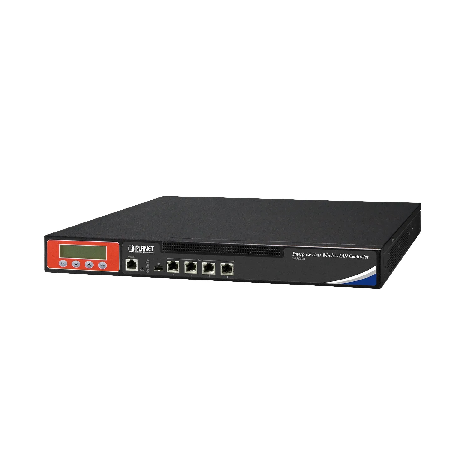 Enterprise-class High Capacity Wireless LAN Controller for up to 512 APs(4x10/100/1000T, LCD display, AP Discovery, AP Grouping, batch provisioning, f