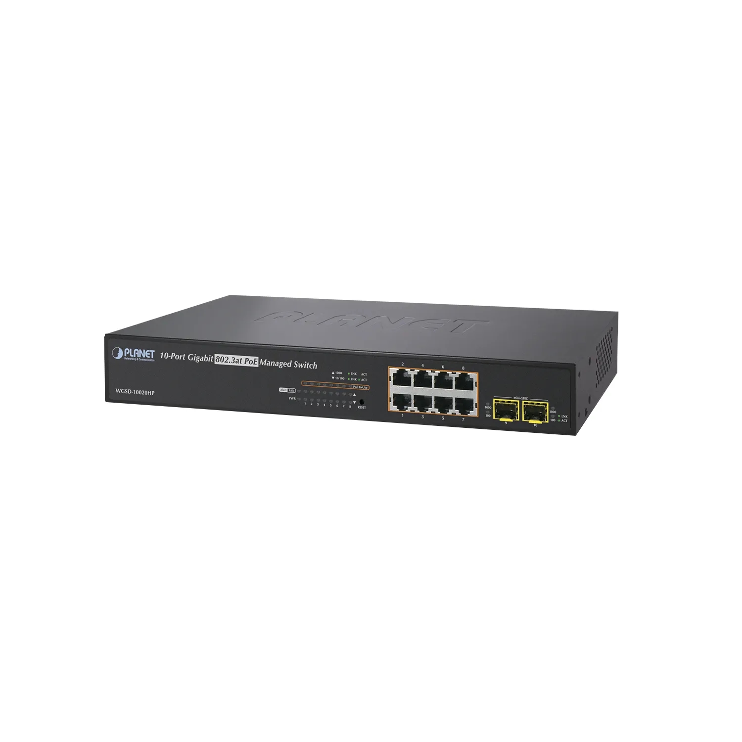 IPv6 Managed 8-Port 802.3at High Power PoE Gigabit Ethernet Switch + 2-Port SFP (150W)