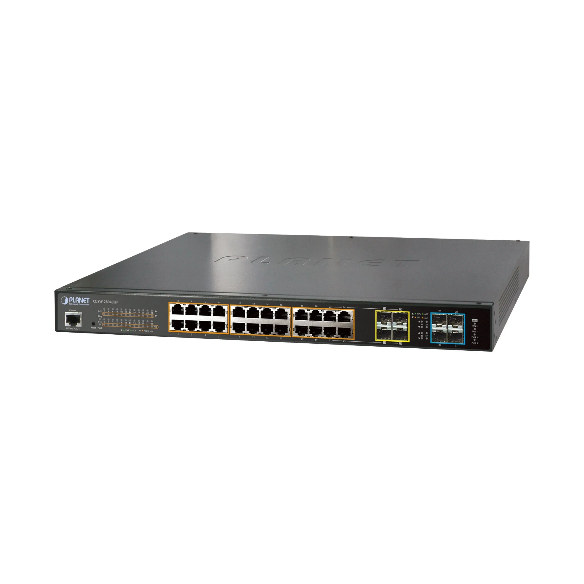 L2+ 24-Port 10/100/1000Mbps 802.3at PoE + 4-Port 10G SFP+ Managed Switch