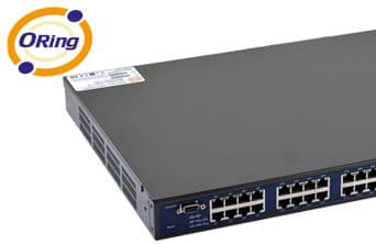 Industrial 28-port rack mount managed Gigabit PoE Ethernet switch with 24x10/100/1000Base-T(X) P.S.E. and 4x1000Base-X, SFP socket 3